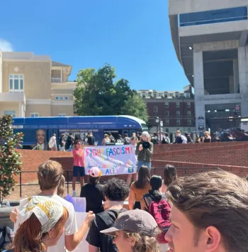 UCW-UGA members join students to protest UGA's removal of LGBTQ discrimination and harassment protections